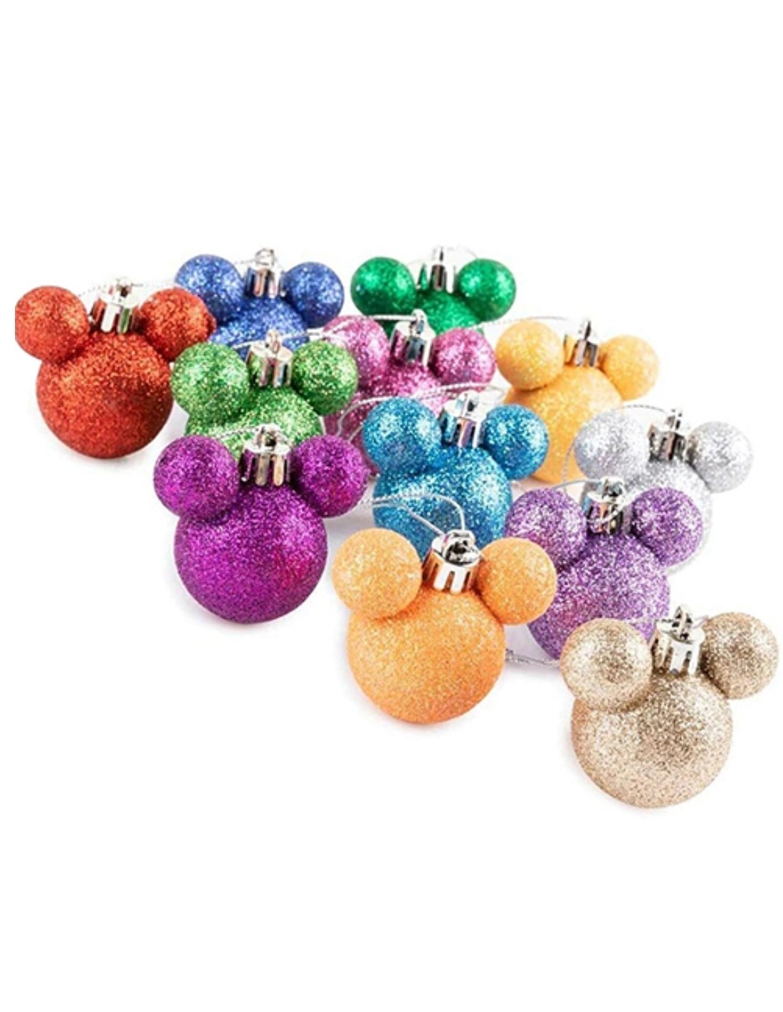 Box Palline Di Natale Orecchie Mickey Mouse Set 12pz