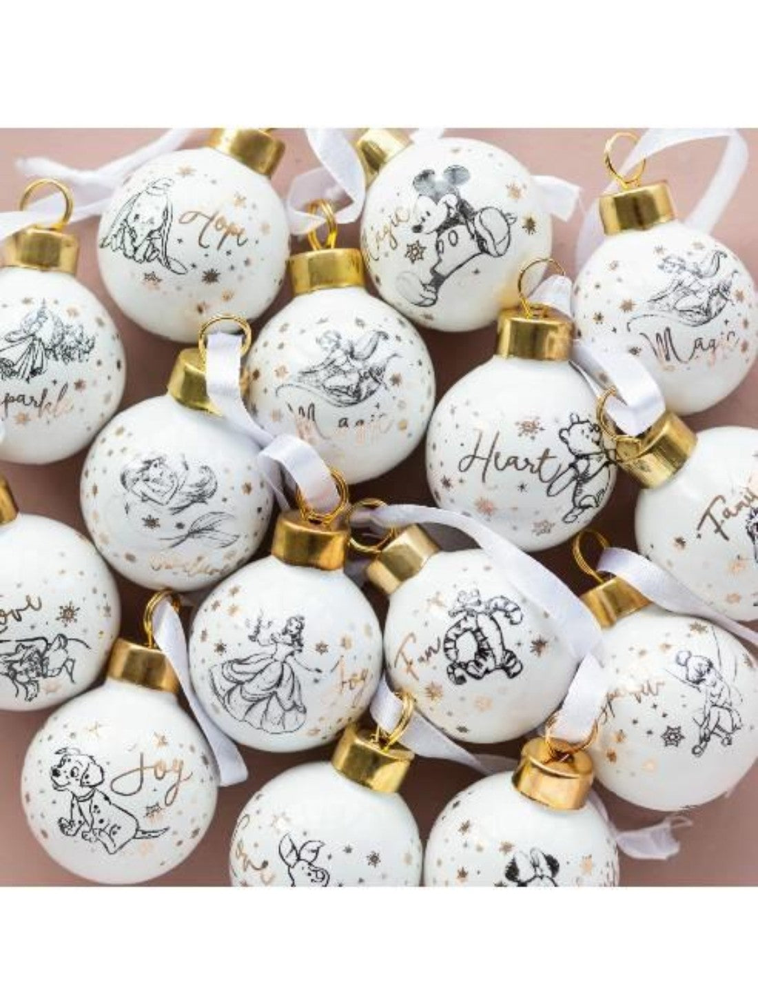 Palline Albero Di Natale Disney Set 15pz 40mm