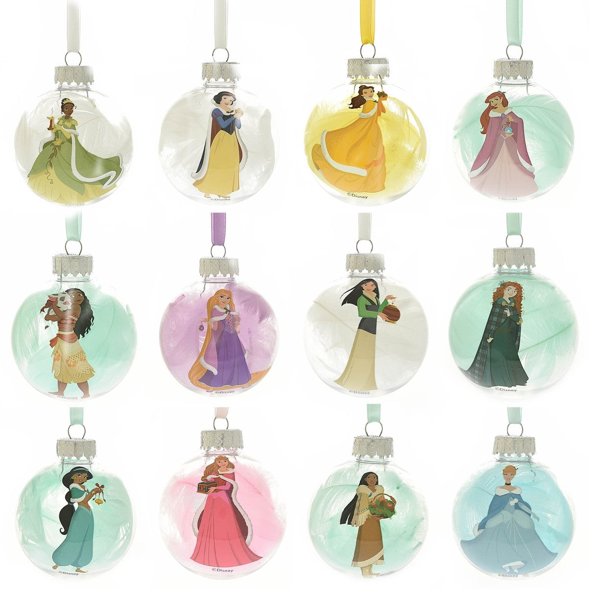 Pallina Albero Di Natale Disney Principesse Set 12pz