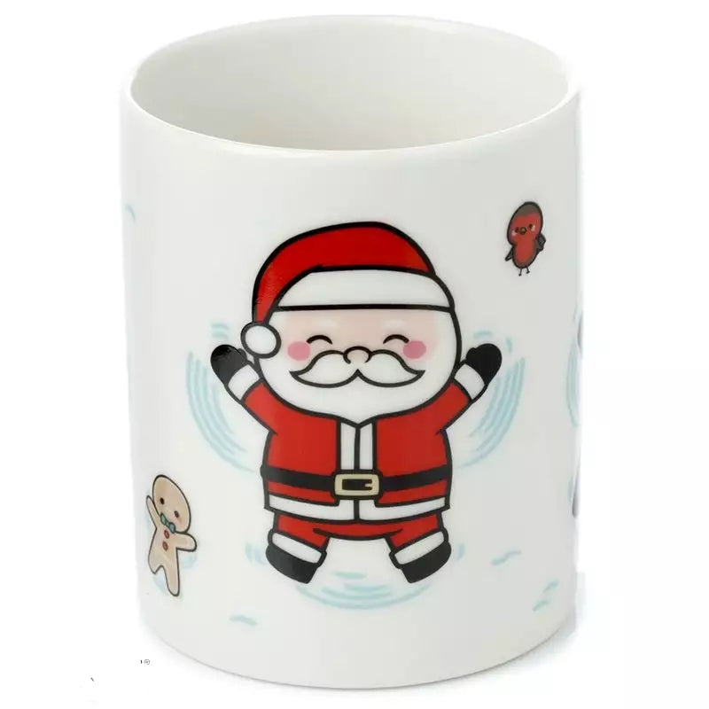 Tazza Natalizia In Ceramica Babbo Natale Con Omini Marzapane