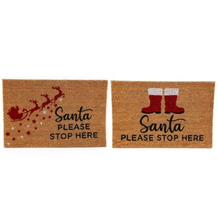 Tappeto Zerbino Santa Please Stop Here Assortito