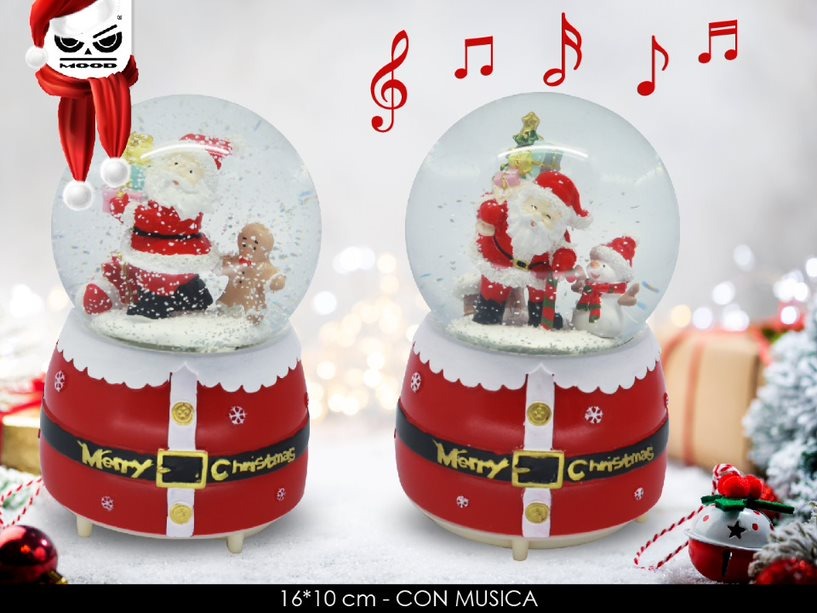 Carillon Palla Di Neve Babbo Natale Con Musica Prodotto Assortito