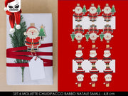 Clip Mollette Chiudipacco Babbo Natale Set 6pz Assortito