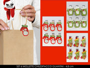 Clip Mollette Chiudipacco Guantini Natalizi Set 6pz Assortito