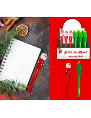 Penna Gel Natalizia In Silicone Albero E Babbo Natale