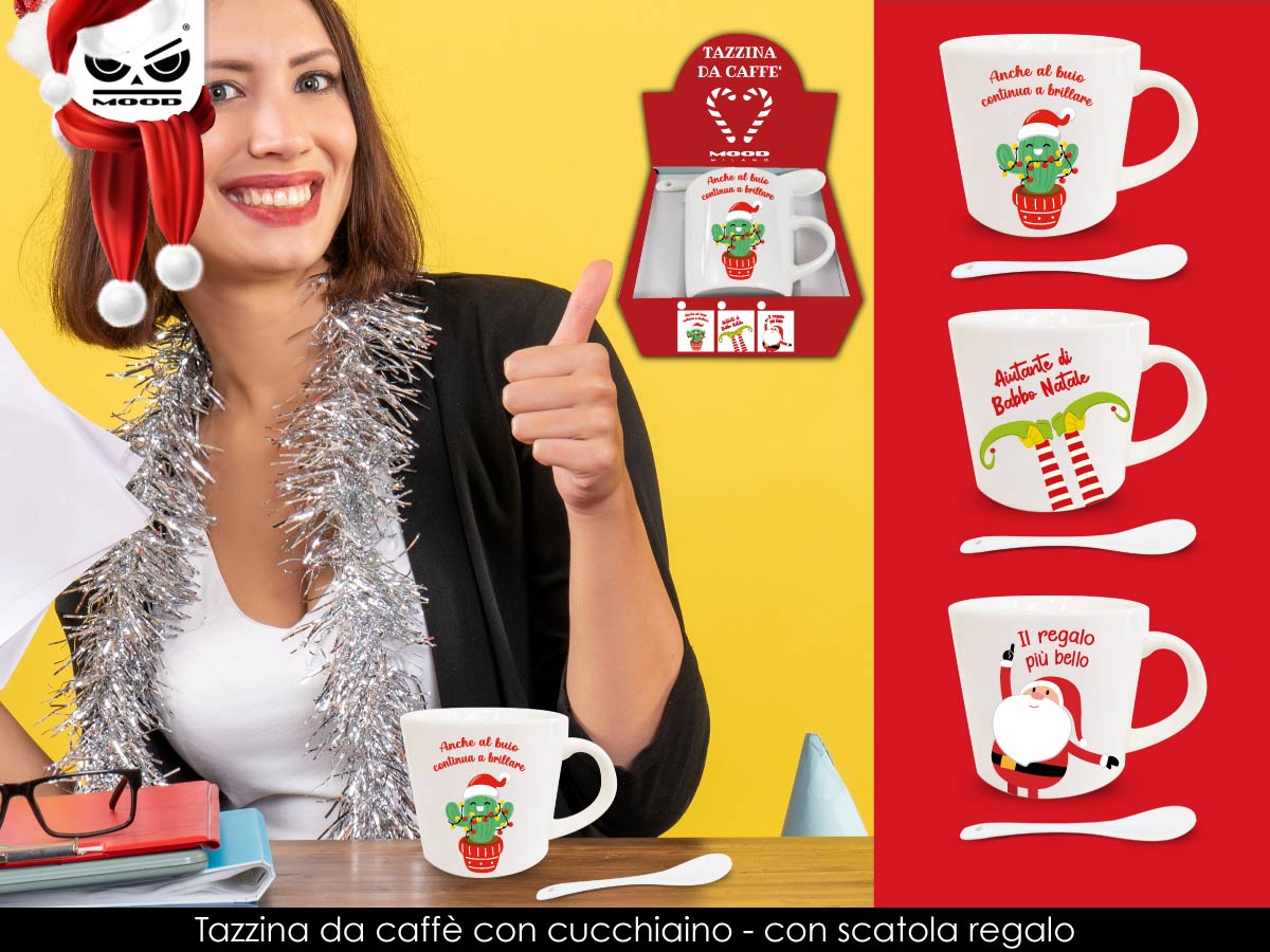 Tazzina Natalizia In Ceramica Fantasie Assortite