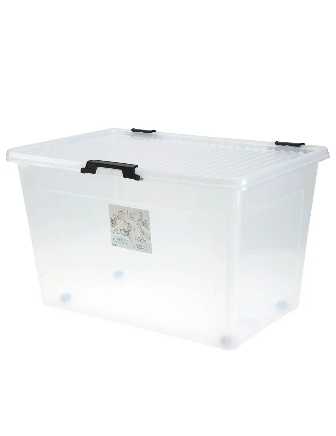 Contenitore Trasparente Con Ruote E Coperchio 60cm