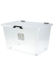 Contenitore Trasparente Con Ruote E Coperchio 60cm