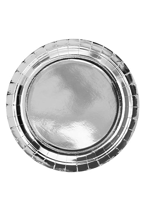 Set Piatti Di Carta Rotondi Argento