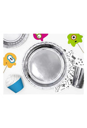 Set Piatti Di Carta Rotondi Argento