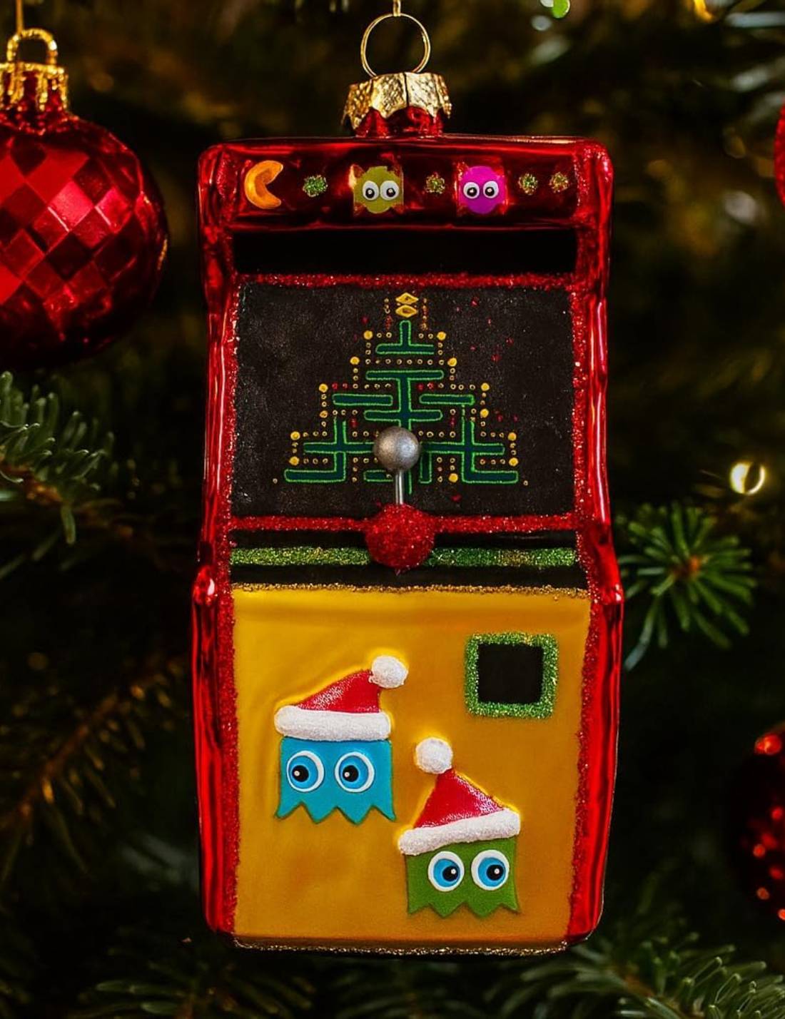 Addobbo Albero Di Natale Gioco Arcade Di Pac-Man 12cm