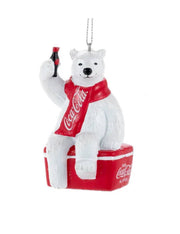 Addobbo Albero Di Natale Orso Polare Seduto Su Frigo Coca-Cola