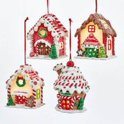 Addobbo Albero Natale Casetta Pan Di Zenzero A Led 9CM