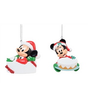 Addobbo Albero Di Natale Topolino E Minnie Con Cappello Natalizio Disney Personalizzabile