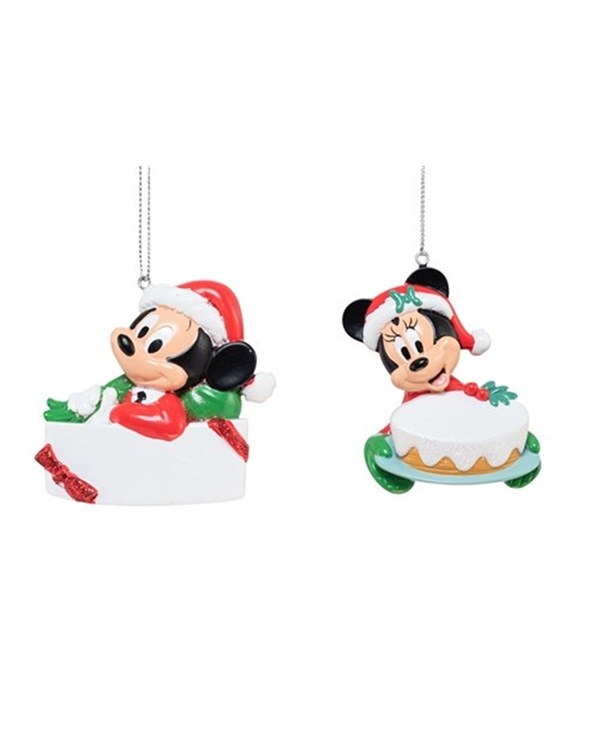 Addobbo Albero Di Natale Topolino E Minnie Con Cappello Natalizio Disney Personalizzabile