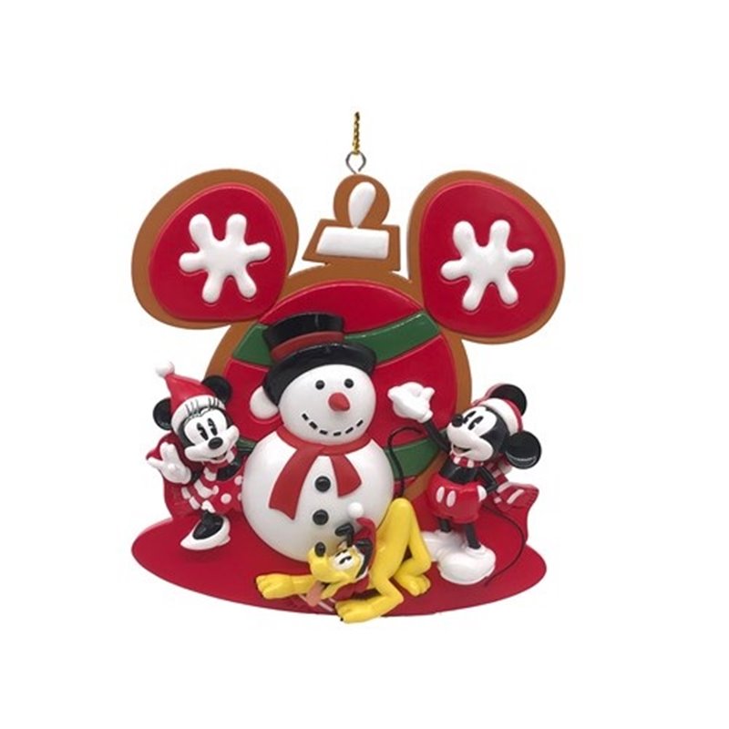 Addobbo Albero Di Natale Disney Topolino Minnie Pluto Con Pupazzo Di Neve