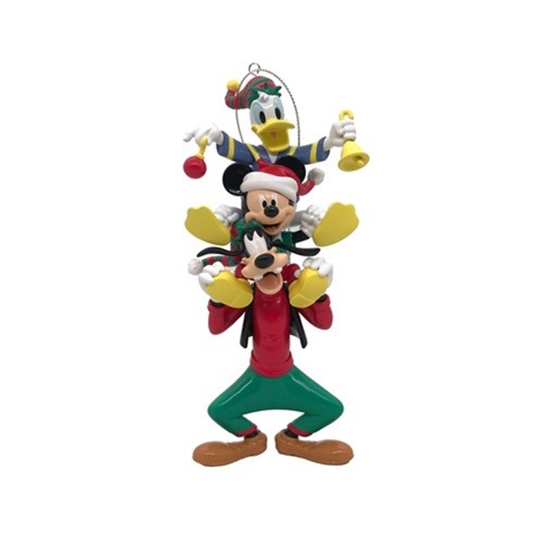 Addobbo Albero Di Natale Disney Topolino Pippo E Paperino Sulle Spalle