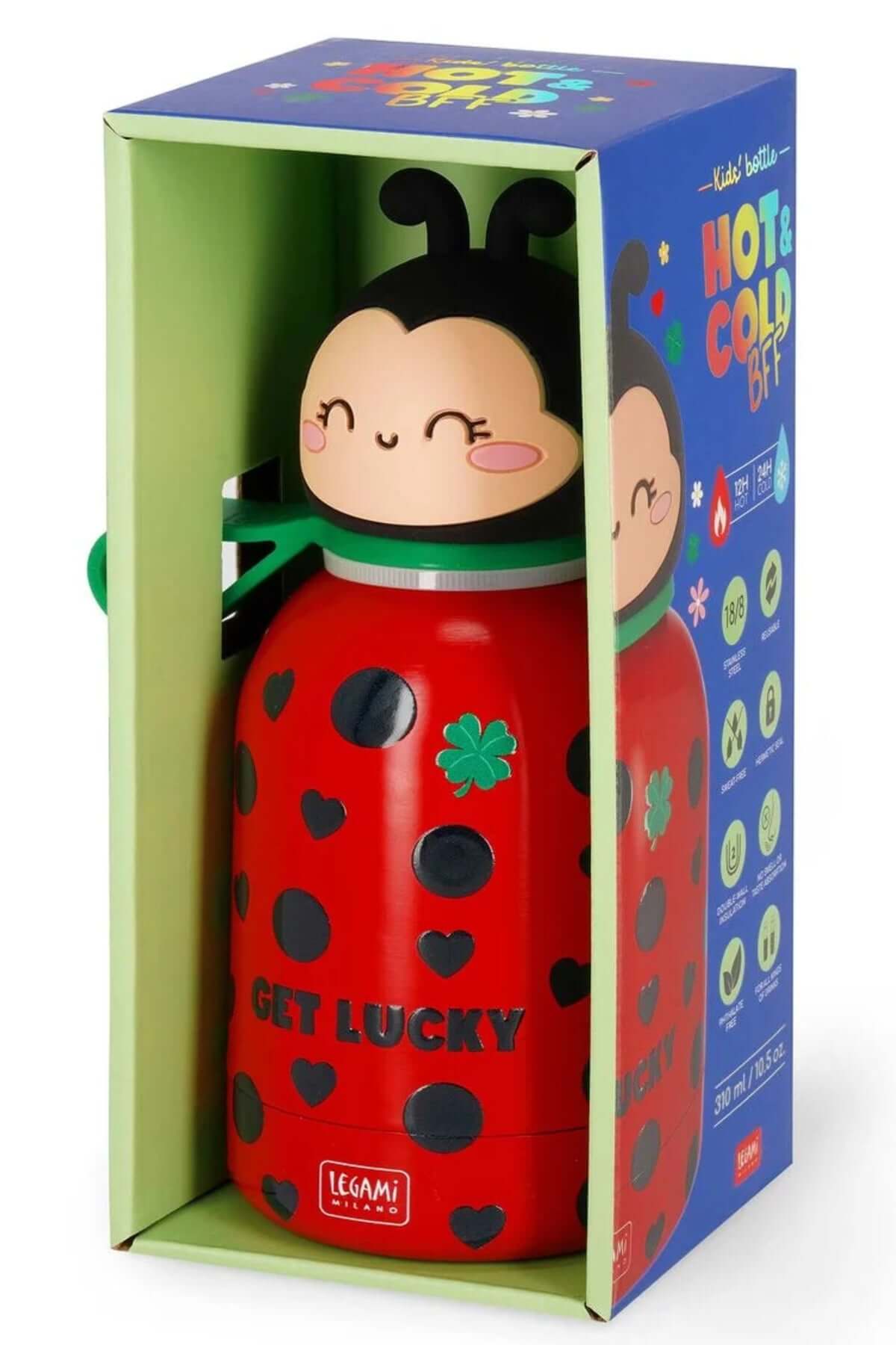 Borraccia Termica In Acciaio Inox Per Bambini Hot And Cold BFF Ladybug Legami 310ml