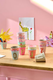 Rice Bicchiere Melamina Con Lettera U Menta A Due Toni