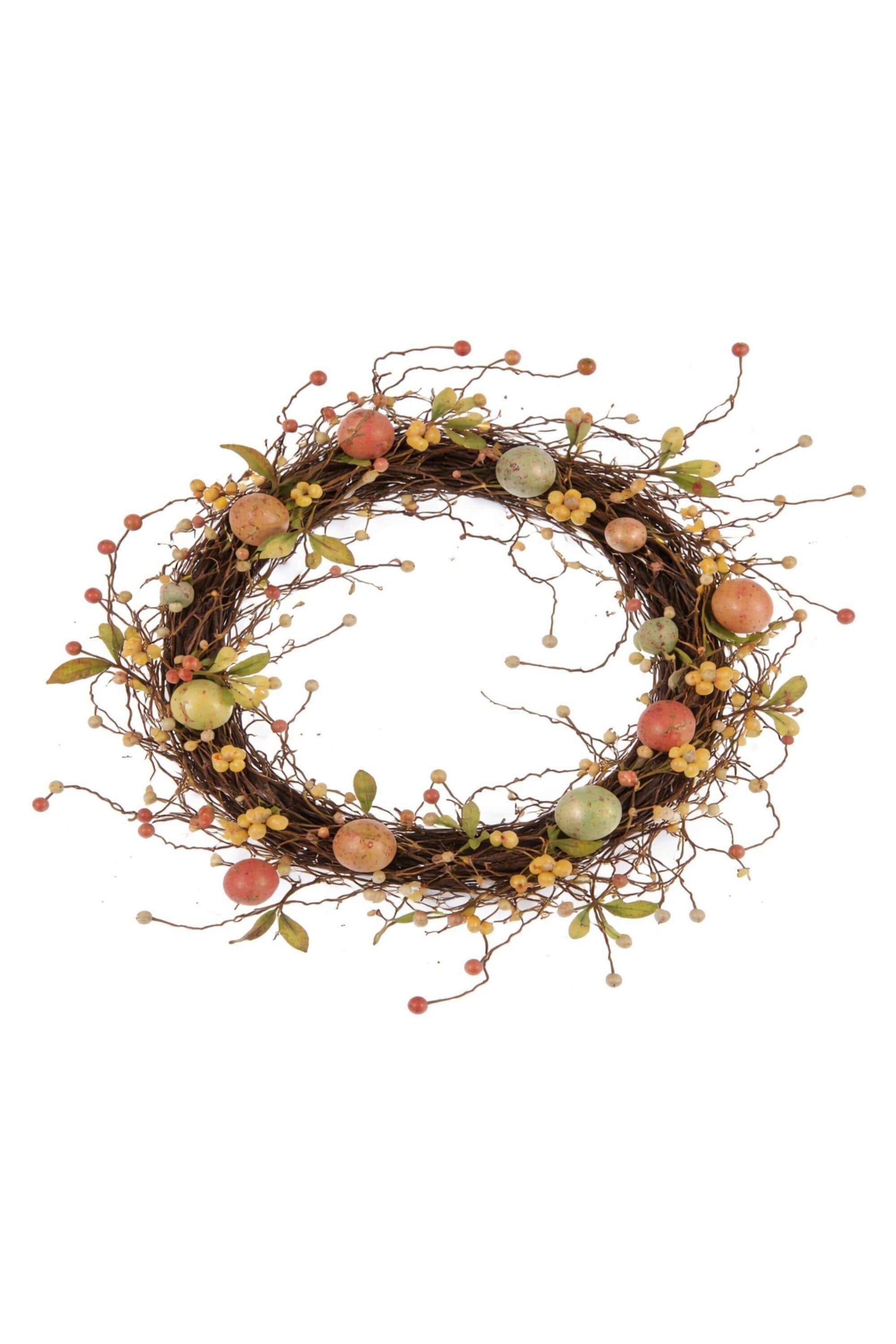 Fuoriporta Ghirlanda Di Pasqua Con Uova Colorate 40cm