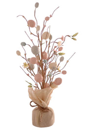 Albero Di Pasqua In Iuta Con Uova Colorate 50cm