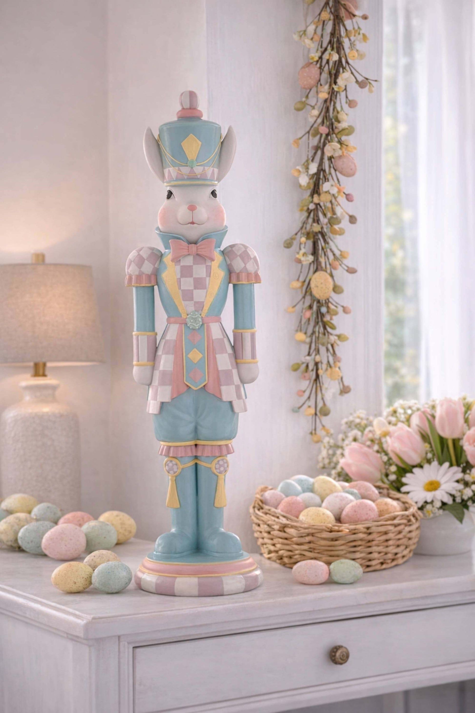 Schiaccianoci Coniglio Di Pasqua In Poliresina 41cm