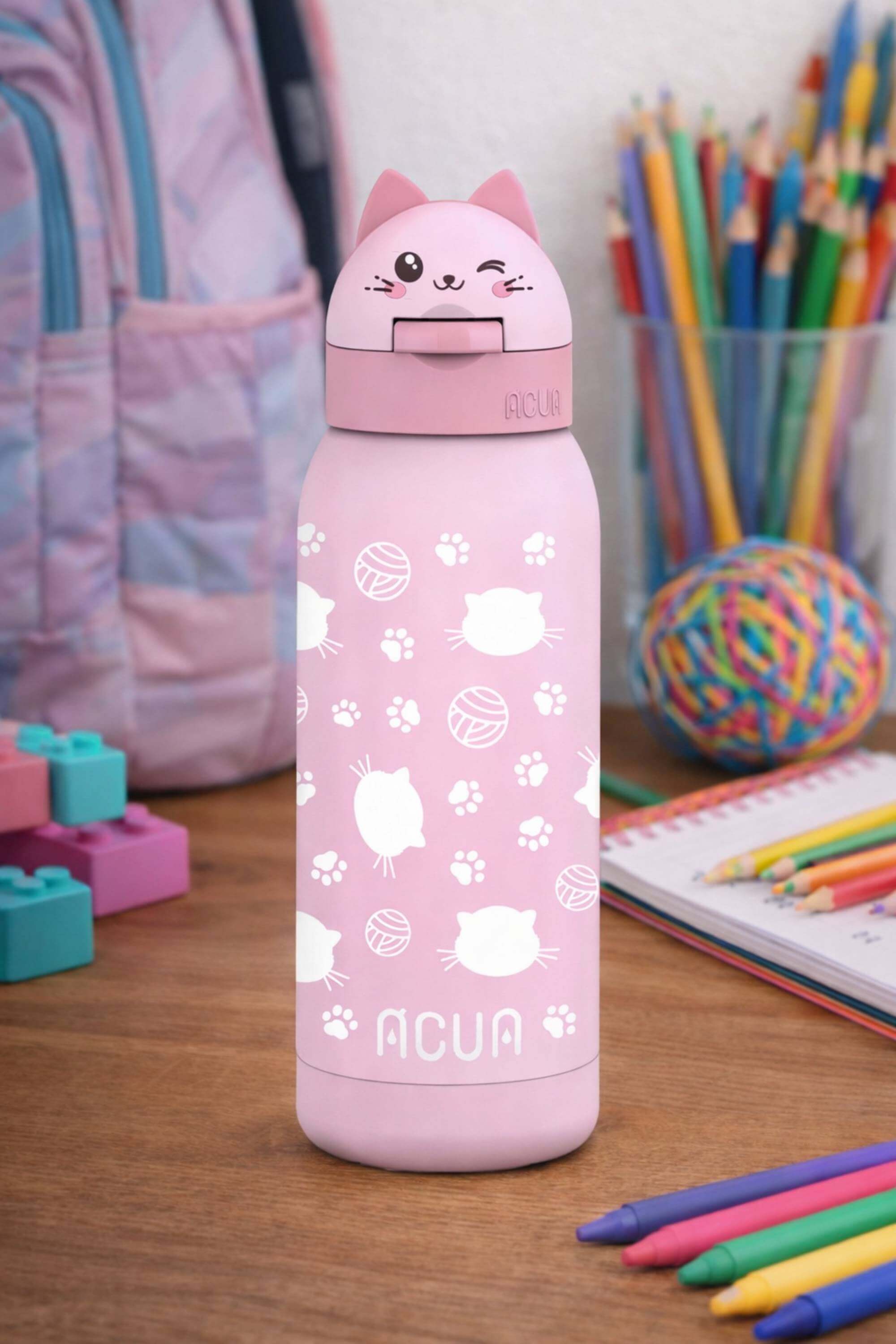 Borraccia Termica In Acciaio Inox Acua Kids Gatto 350ml
