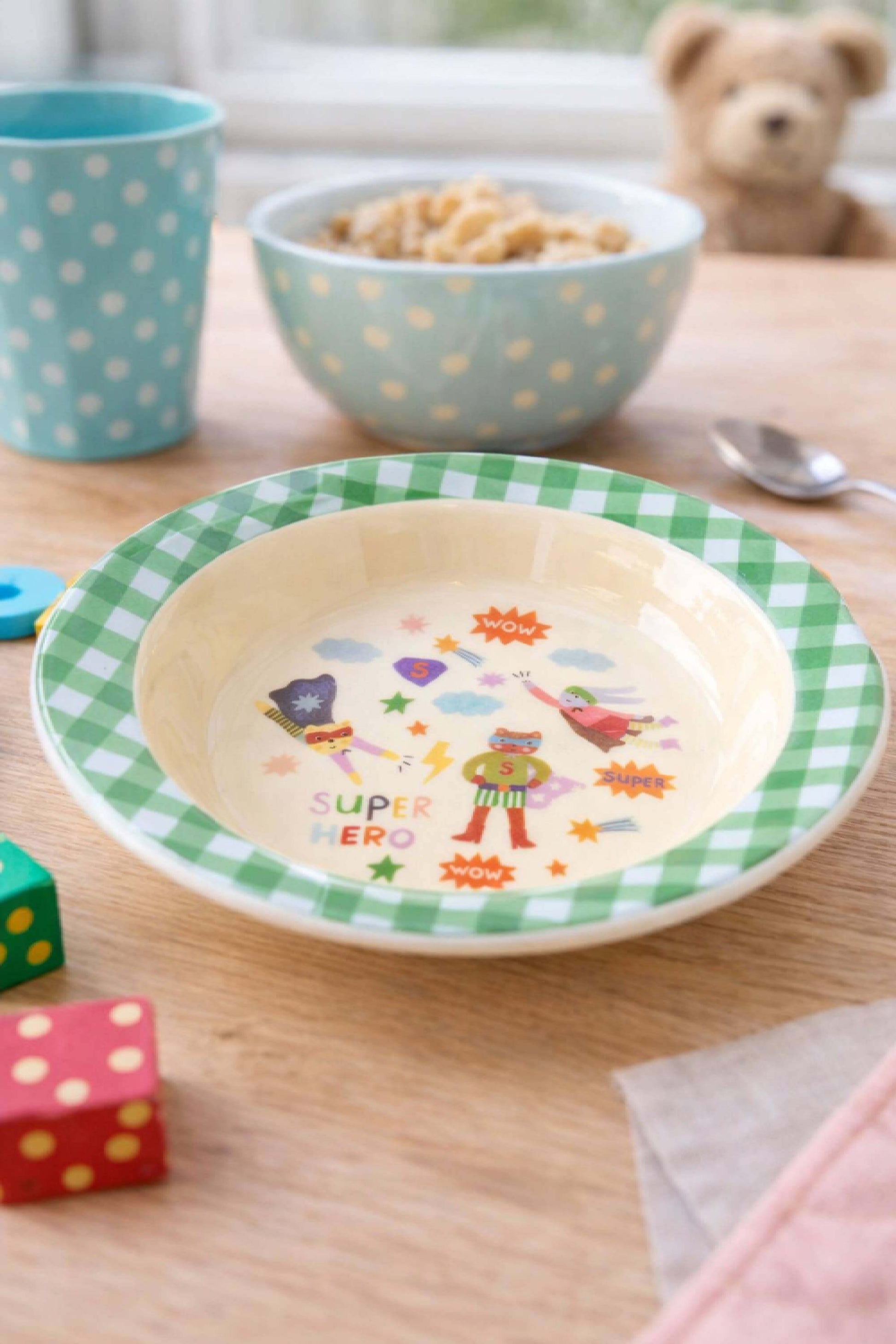 Rice Piatto Fondo Per Bambini Melamina Supereroi 20cm
