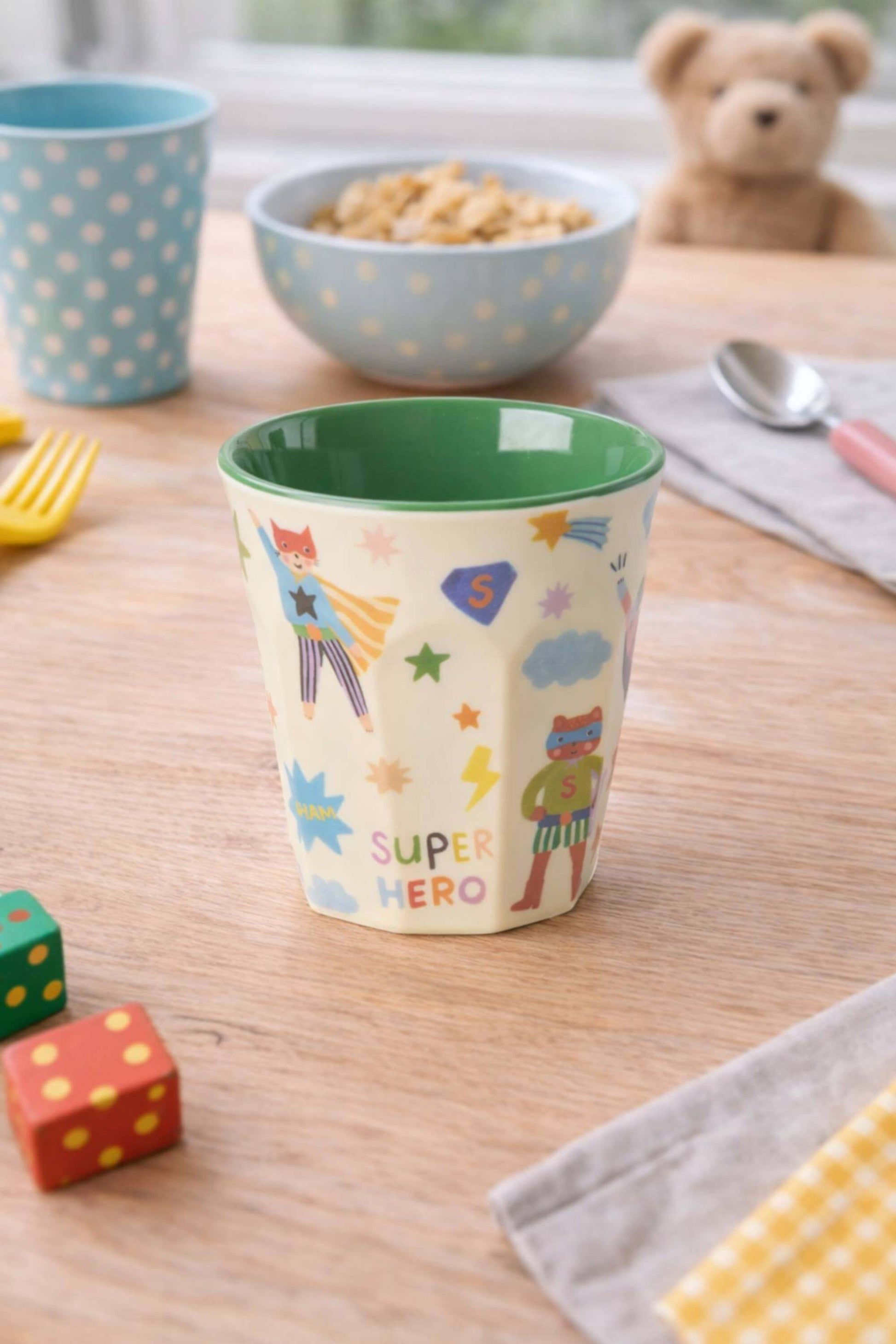 Rice Bicchiere Melamina Supereroi Verde