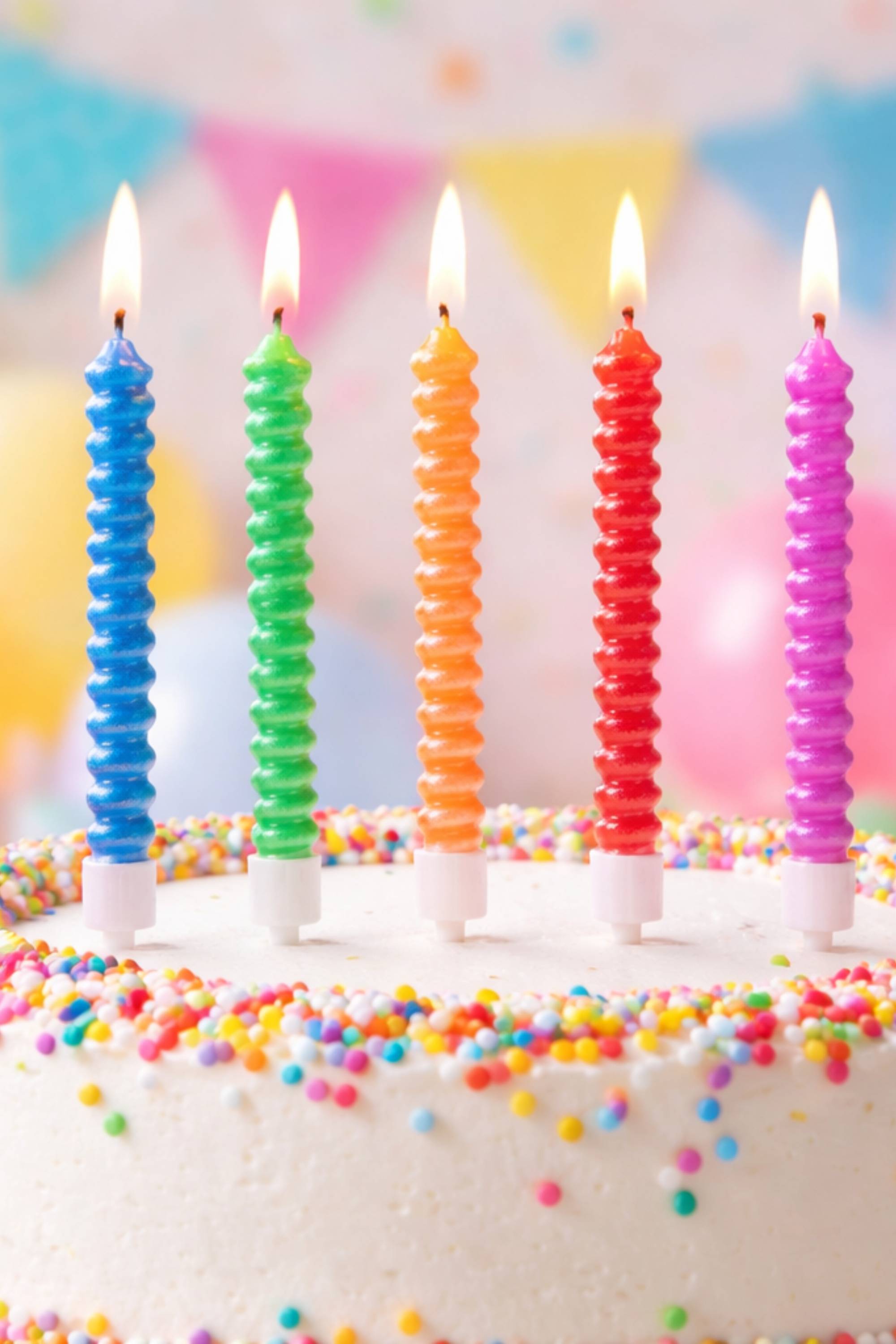 Candeline Di Compleanno In Cera A Spirale Perlate 11cm 6pz