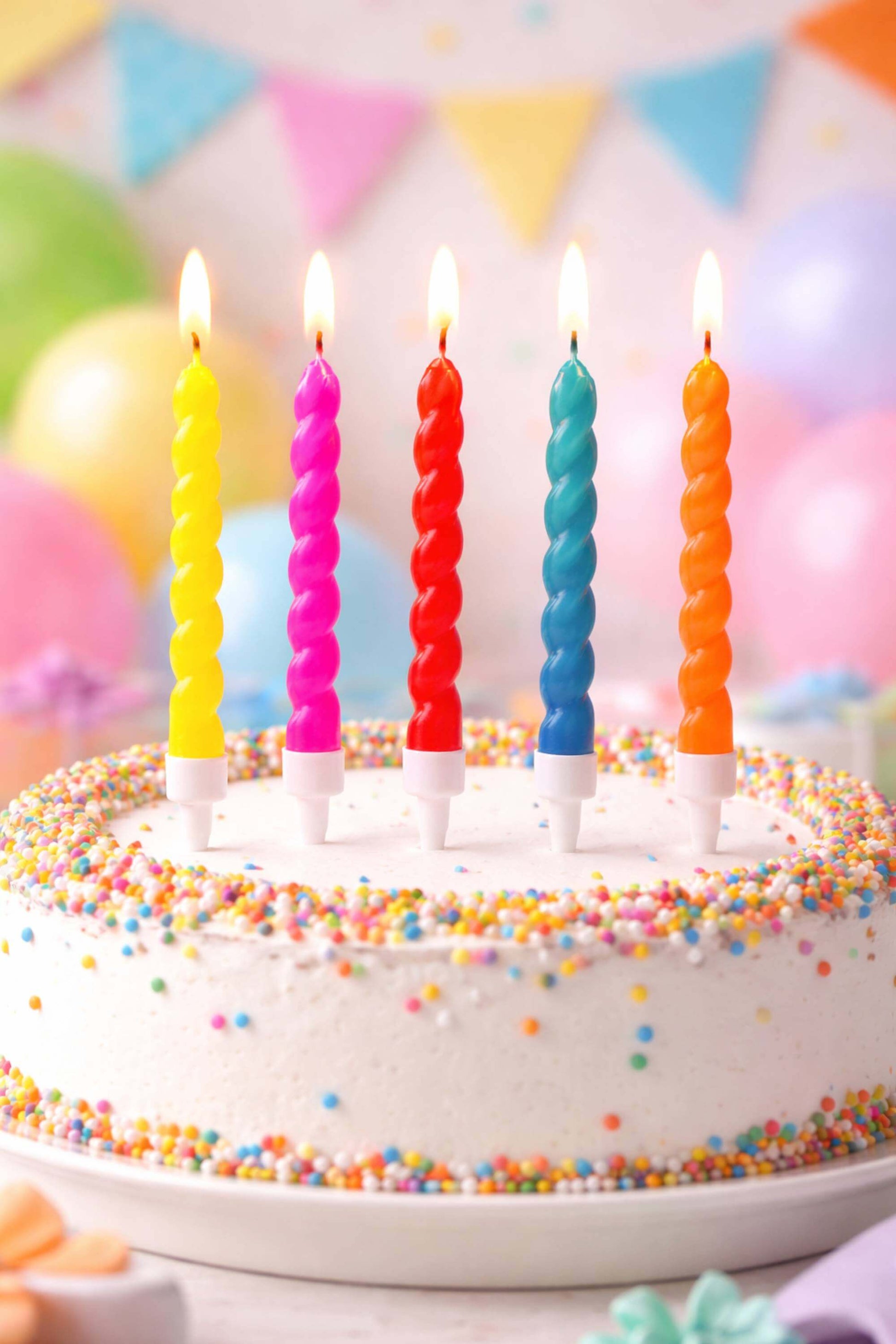 Candeline Di Compleanno In Cera A Spirale Colorate 11cm 6pz