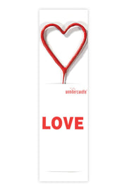 Candelina Di Compleanno Cuore Rosso Scintillante