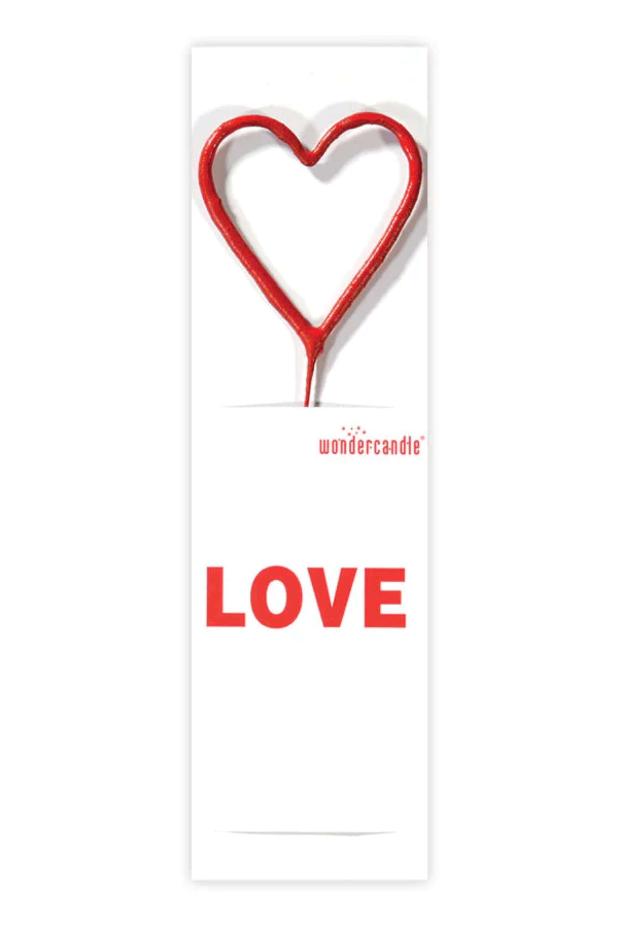 Candelina Di Compleanno Cuore Rosso Scintillante