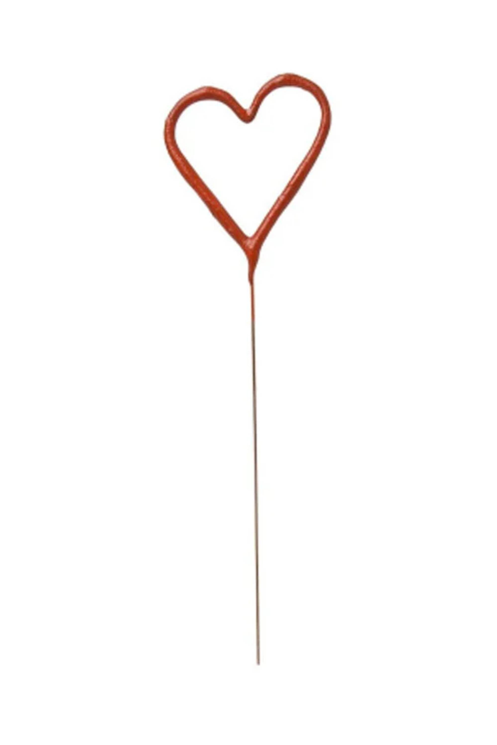 Candelina Di Compleanno Cuore Rosso Scintillante