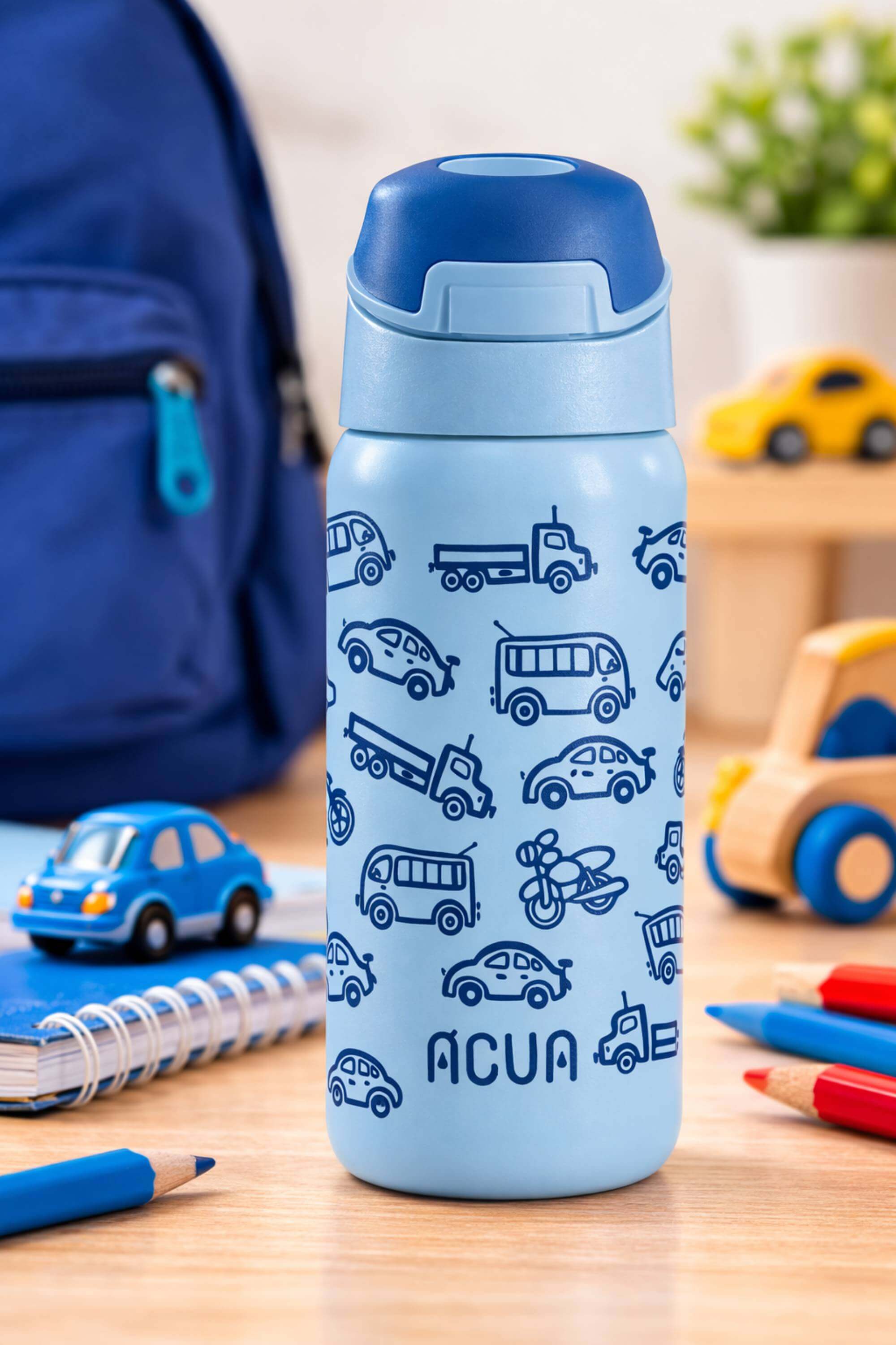 Borraccia Termina In Acciaio Inox Acua Kids Moto E Macchinine 350ml